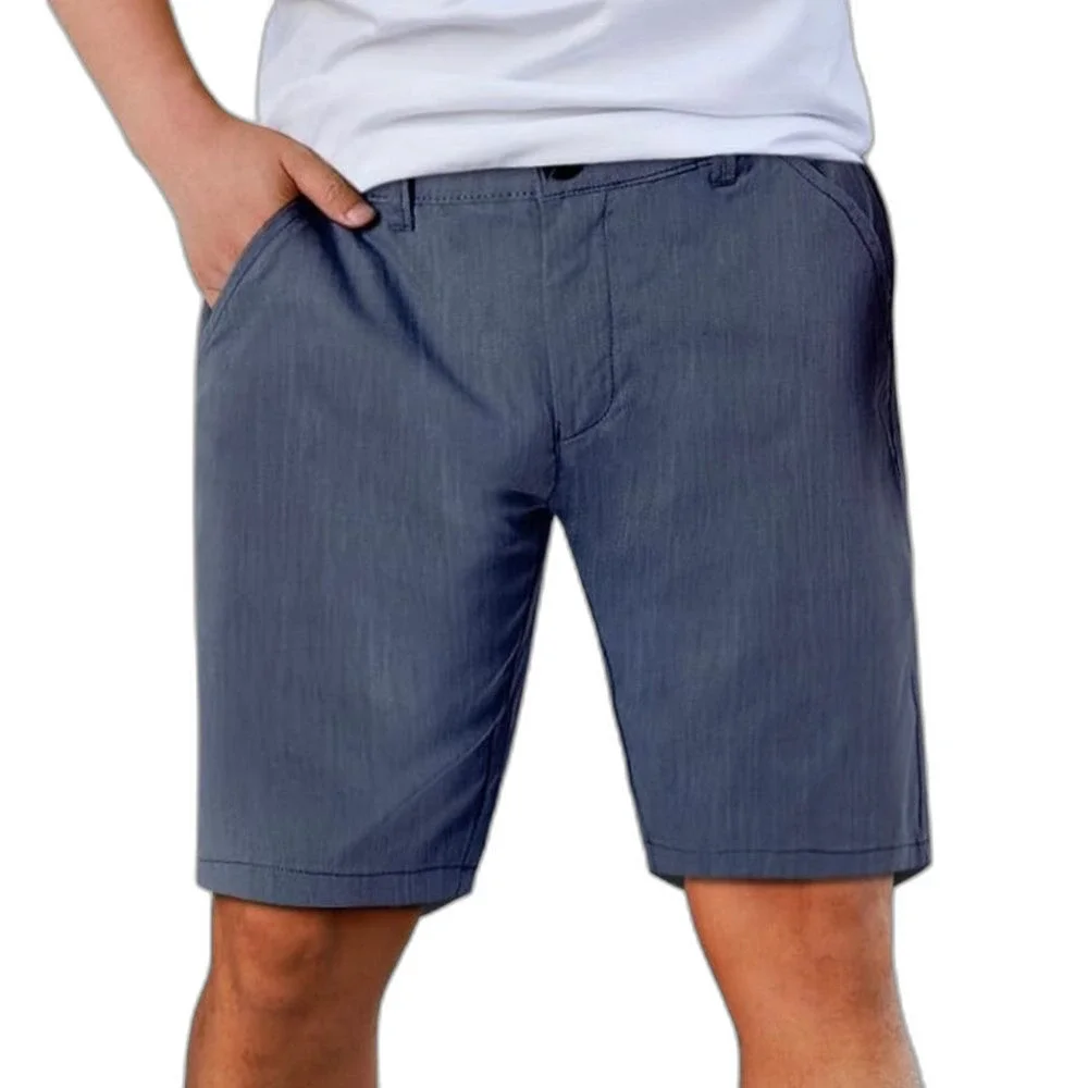 Men's shorts 10’Inseam Skinny Fit Stretch Flat Front Chino Short Dark blue.